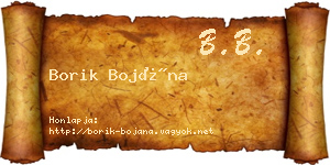 Borik Bojána névjegykártya